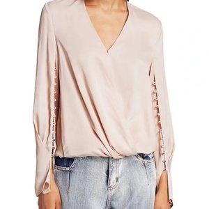3.1 Phillip Lim Wrap-Effect Button-Detailed Satin Blouse
